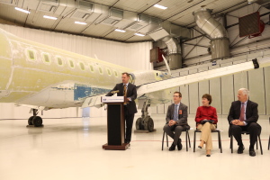 CEO Chris Kilgour, Bangor Mayor Ben Sprague, U.S. Senator Susan Collins and U.S Representative Mike Michaud