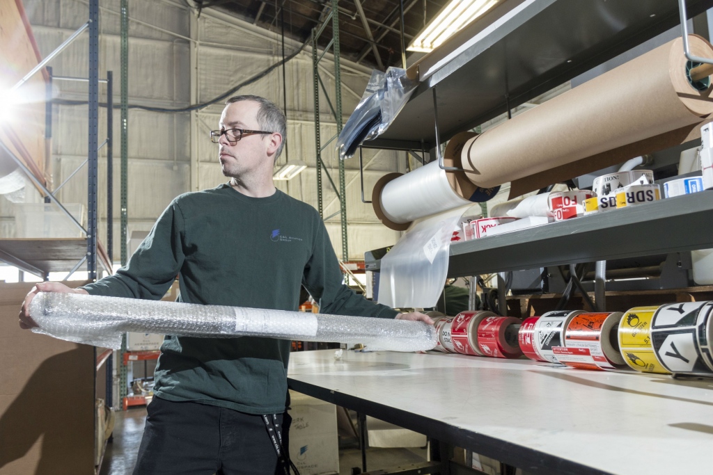 Warehouse specialist preparing a shipment