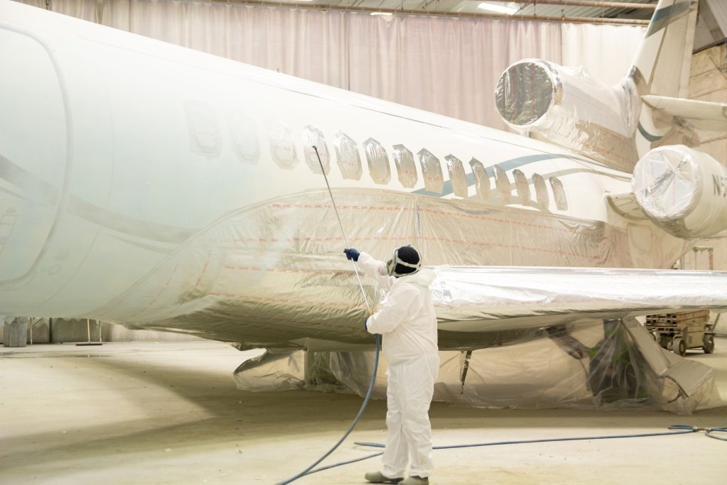 What Is the Process for Painting a Private Jet C L Aero