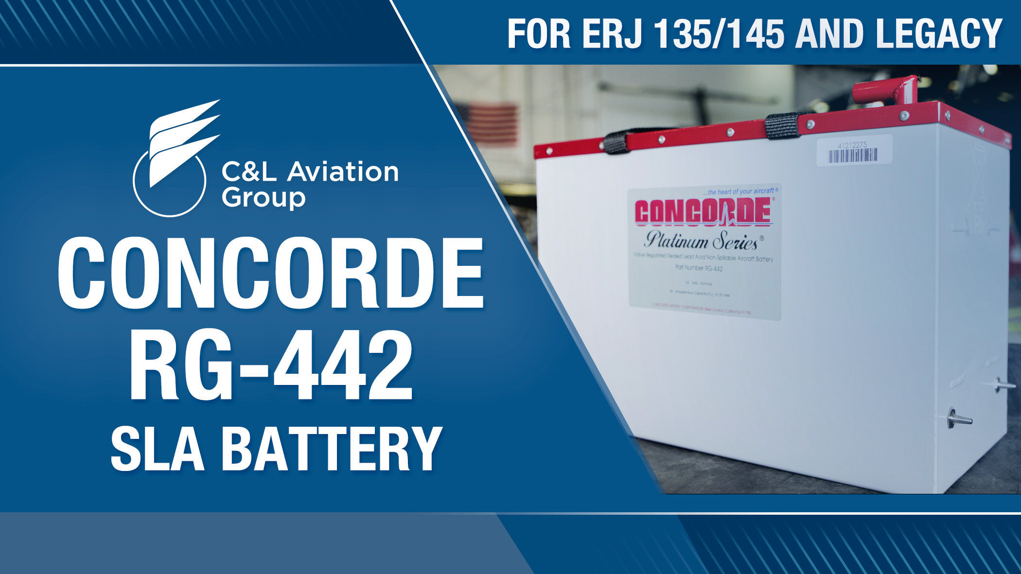 Concorde SLA Battery for the Embraer ERJ 135/145 & Legacy Aircraft