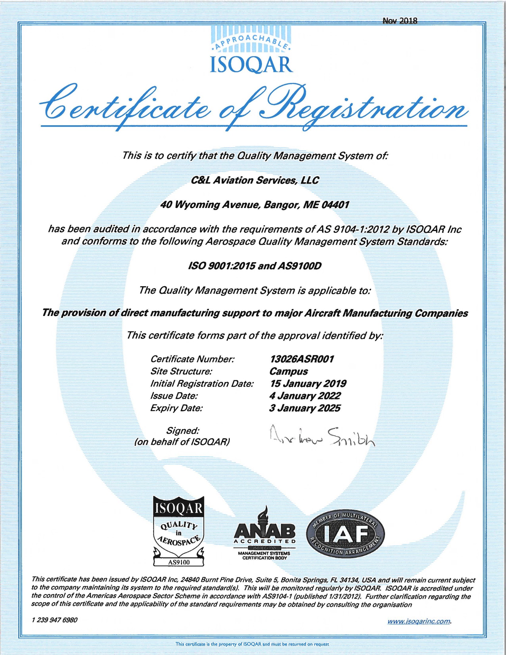 Aircraft Quality Assurance C&L Aviation Group