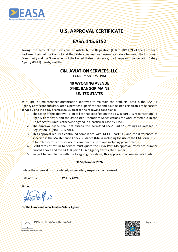EASA Approval Certificate 